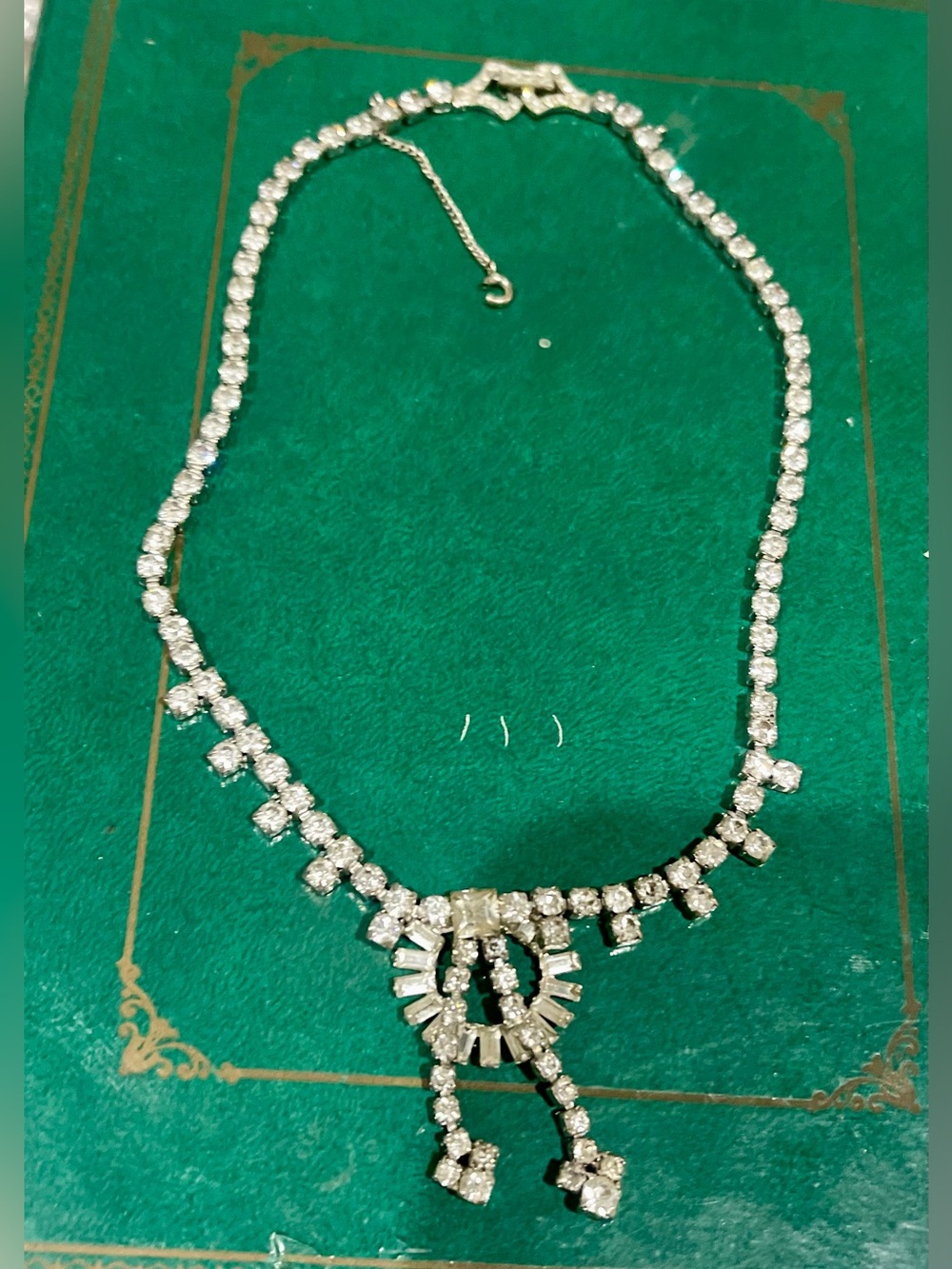 Crystal Drop Necklace - Silver-Tone Sparkle